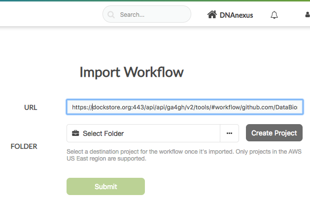 WDL workflow import